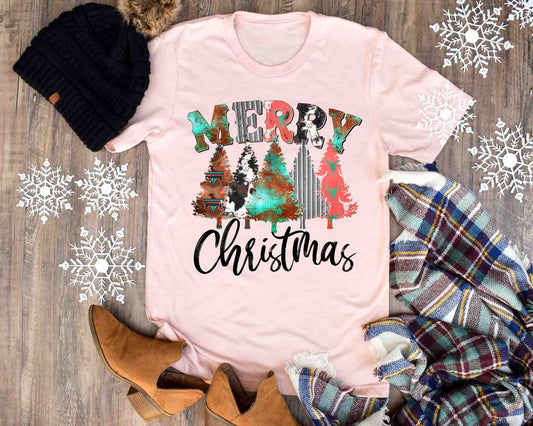 merry christmas trees rustic