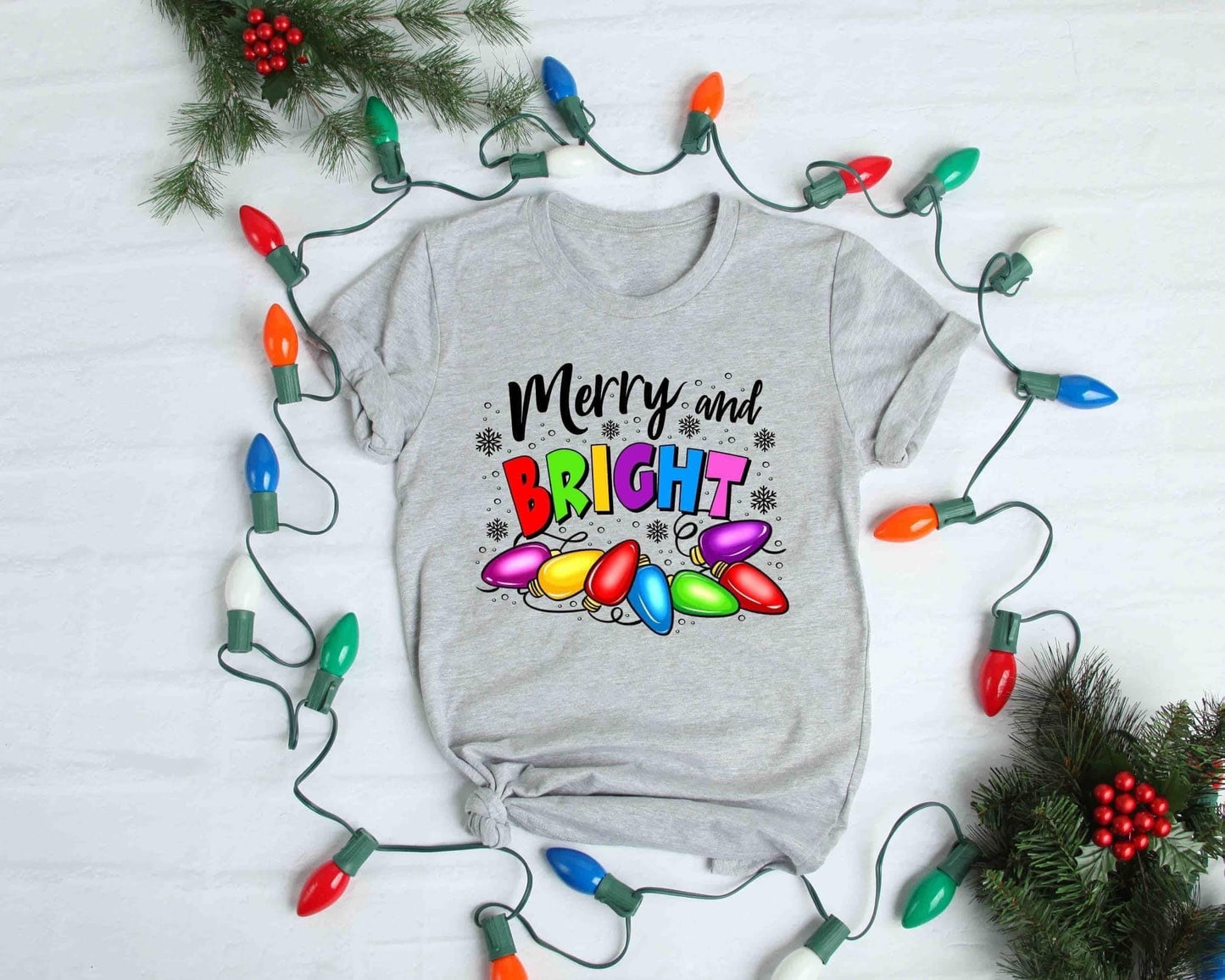 merry and bright christmas lights