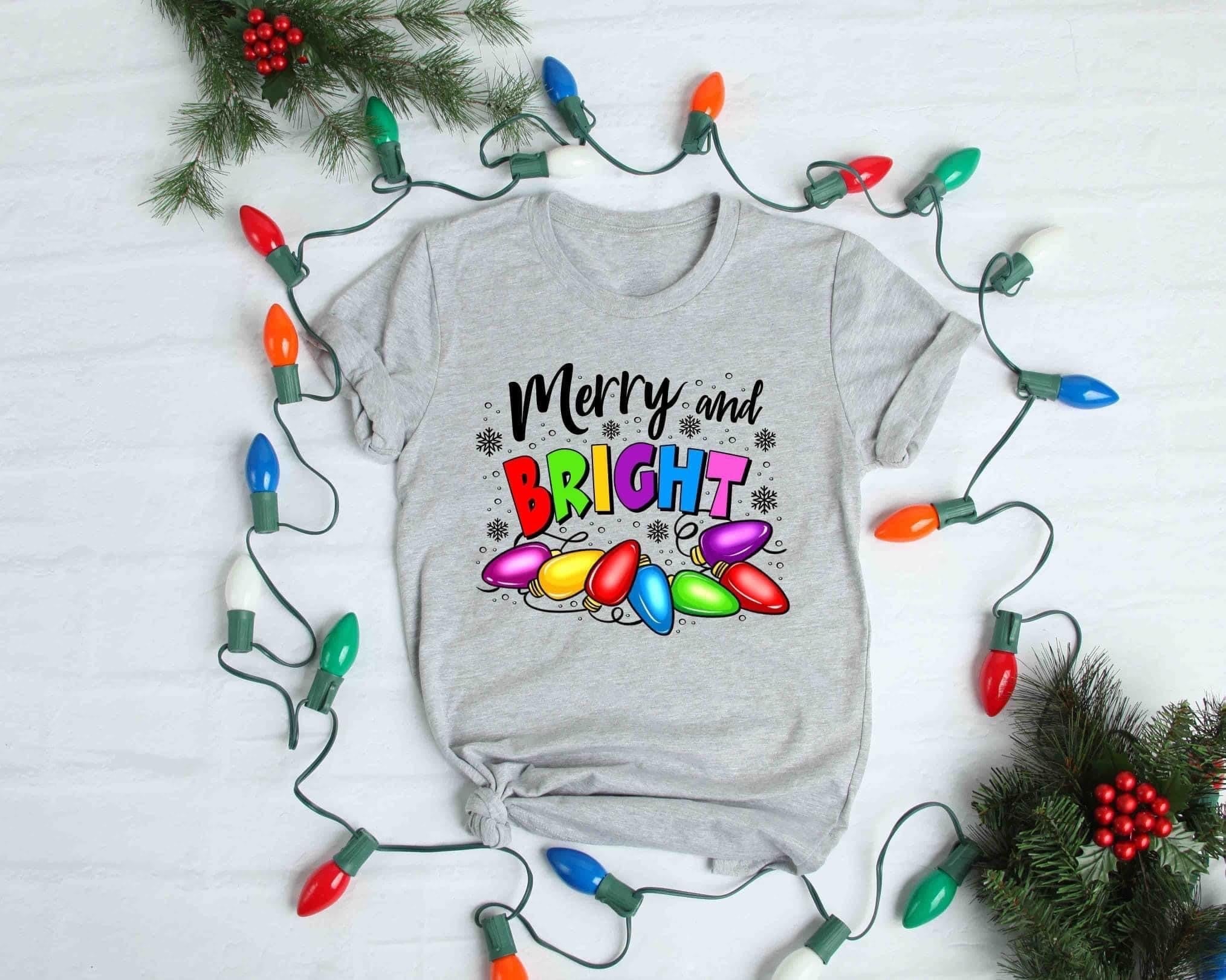merry and bright christmas lights