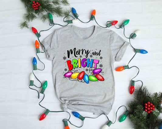 merry and bright christmas lights