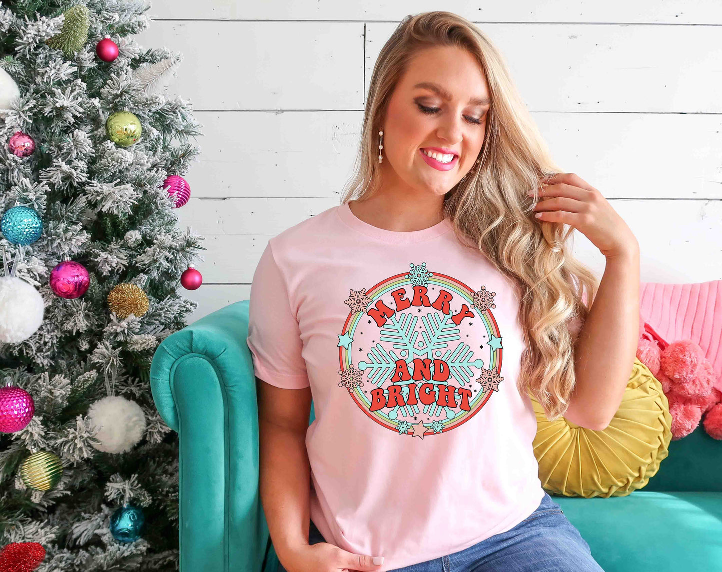 merry and bright snowflakes