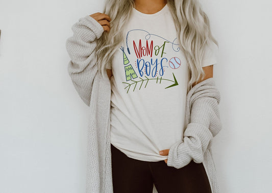 mom of boys tee