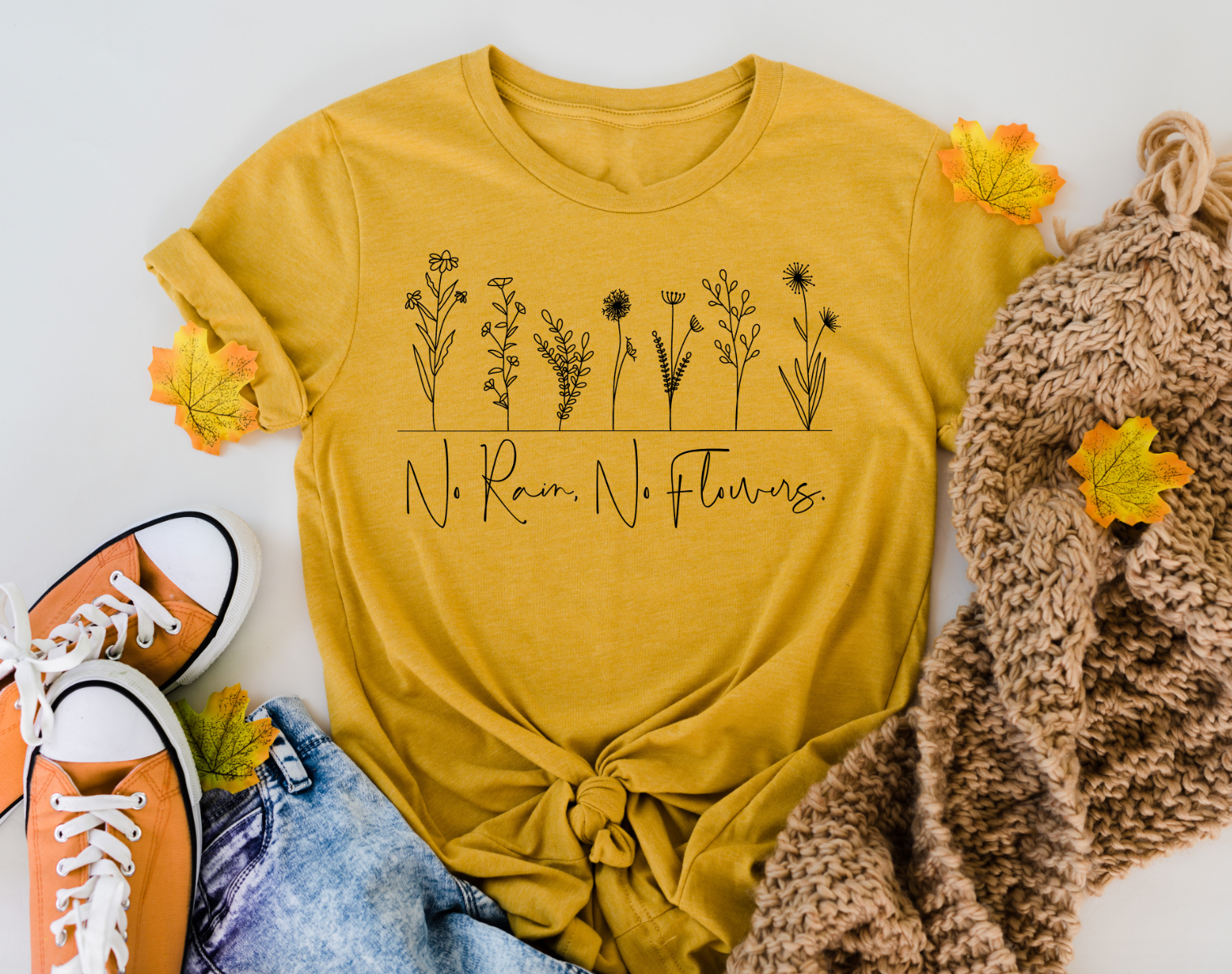 no rain no flowers floral