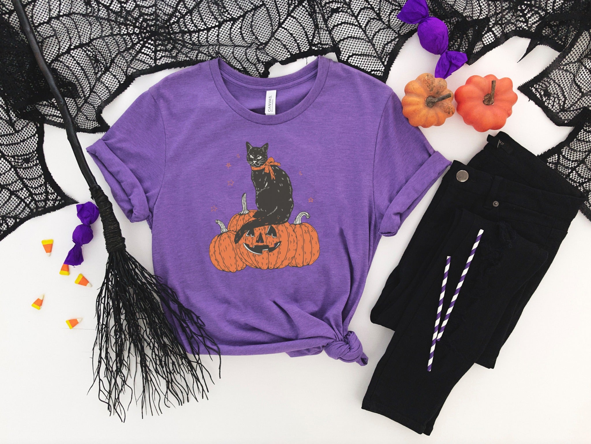 pumpkin and cat