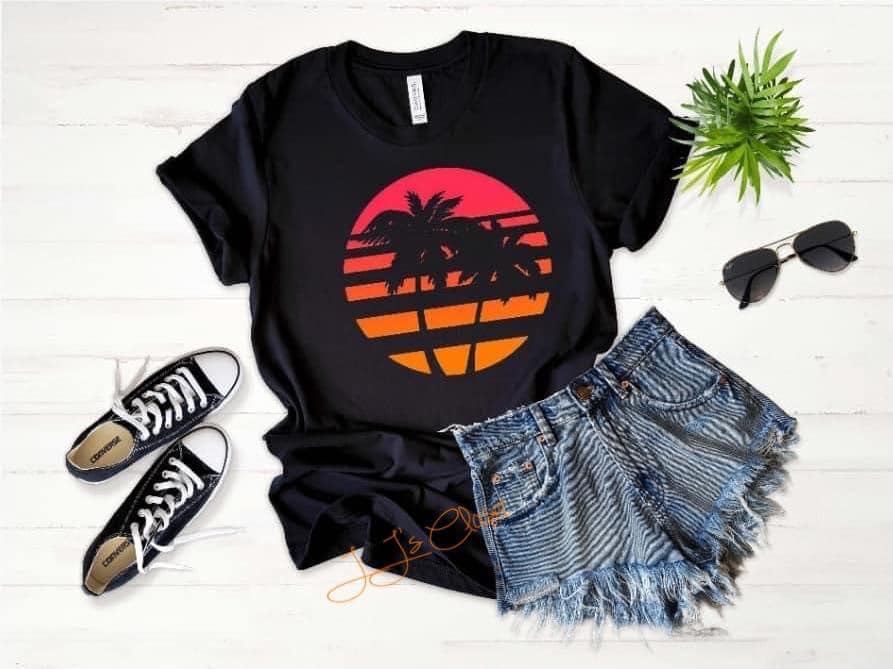 palm trees sunset