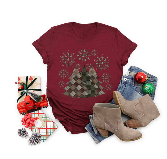 patchwork christmas trees