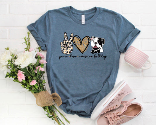 peace love american bulldog