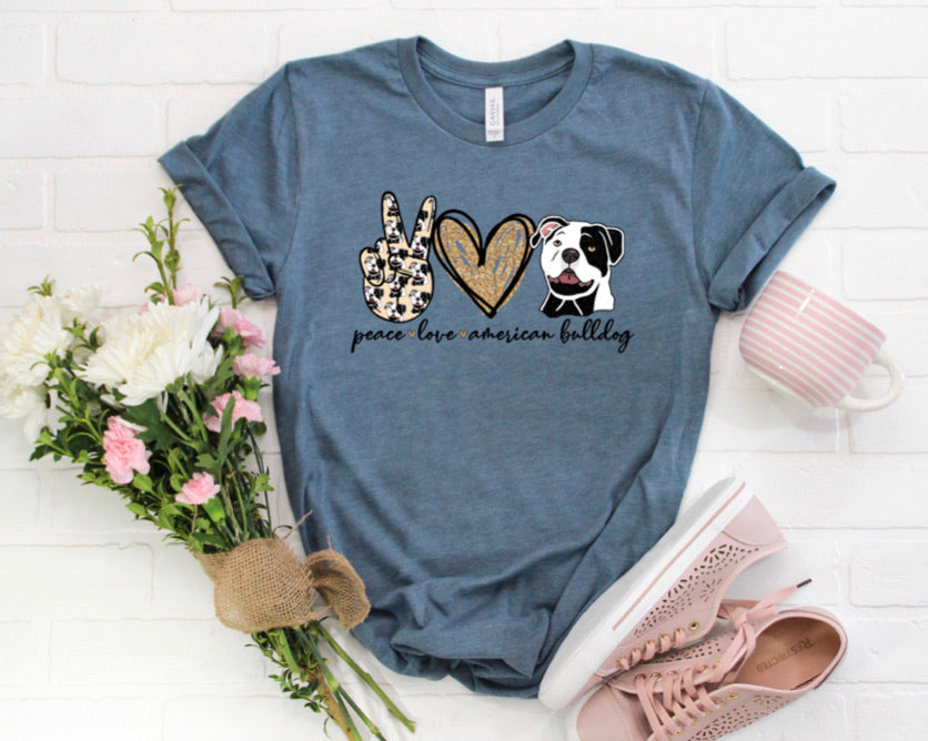peace love american bulldog