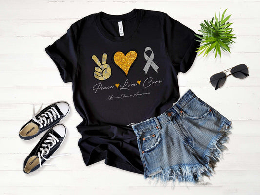 peace love cure brain cancer awareness