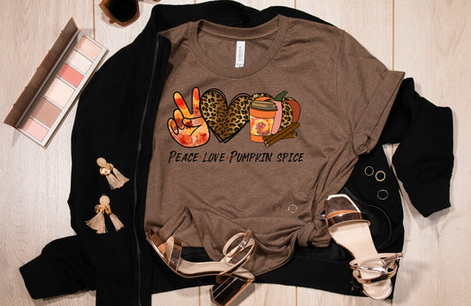 peace love pumpkin spice leopard