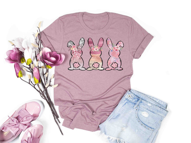 pink bunny trio