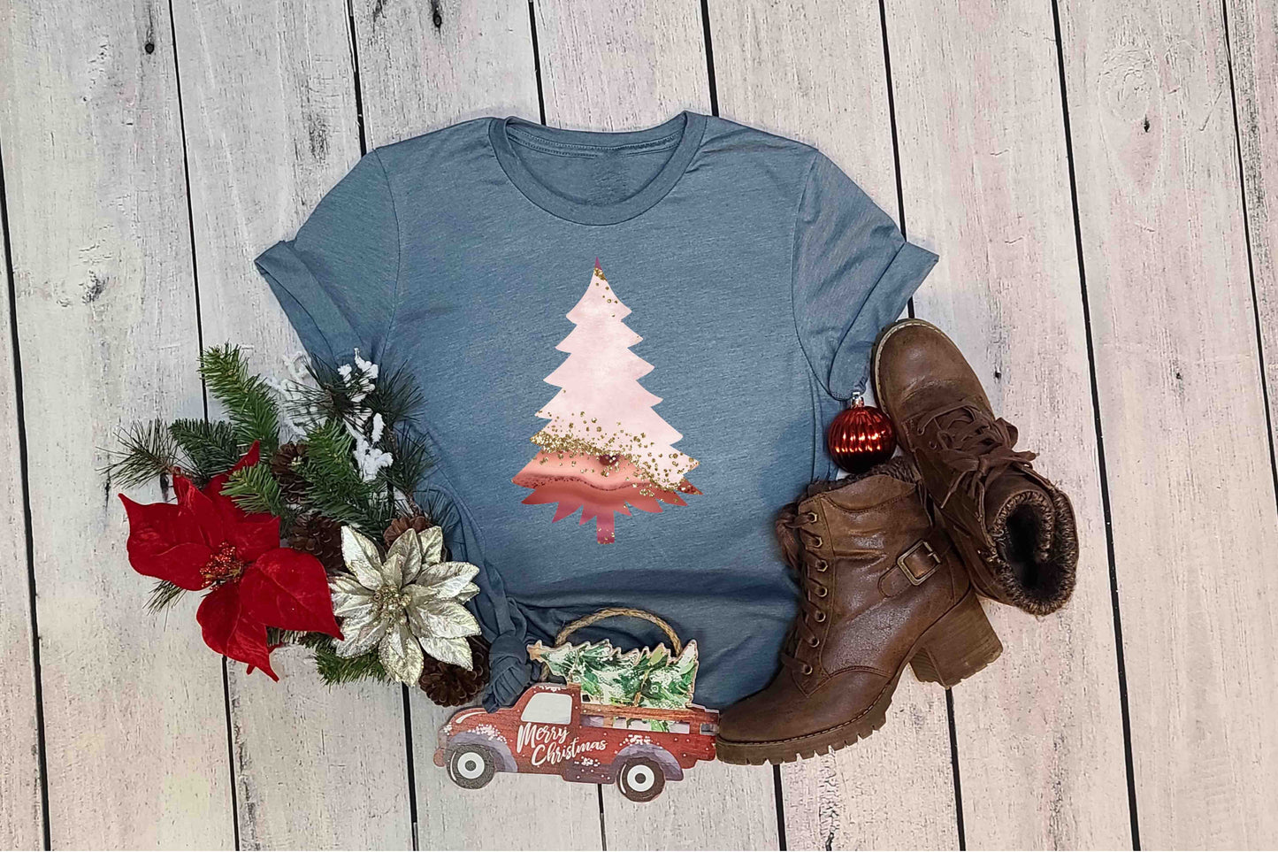 pink marble christmas tree