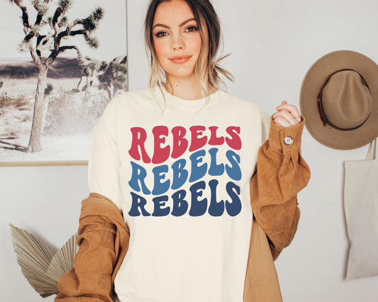 rebels wave red blue