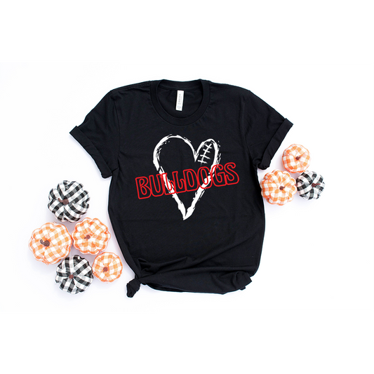 red bulldogs white heart