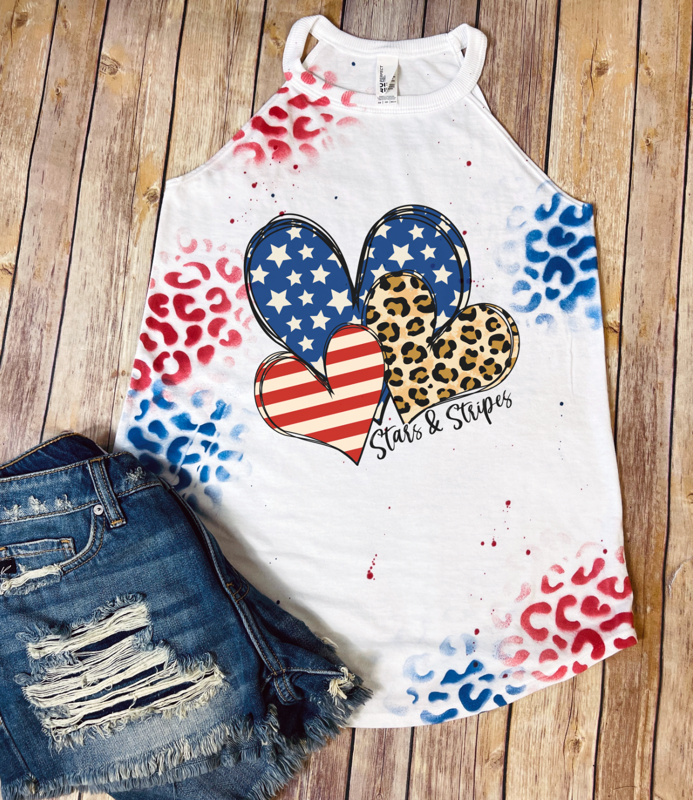 three heart spray paint stars and stripes