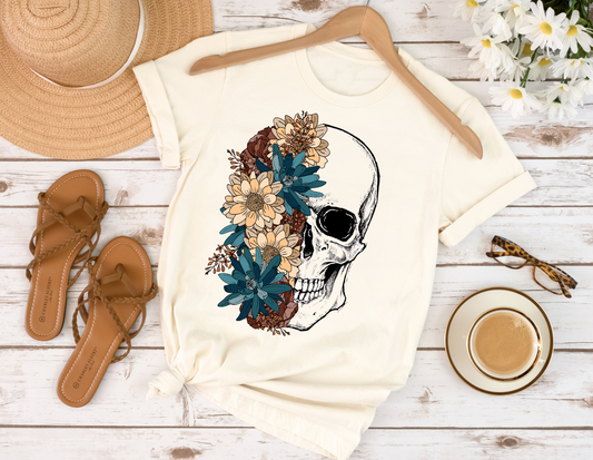 floral skull