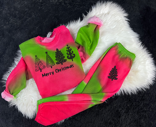 Christmas Red and Green Tie Dye Set