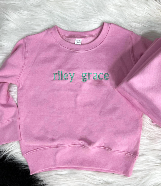 Custom Name Kid's Fleece Crew Neck