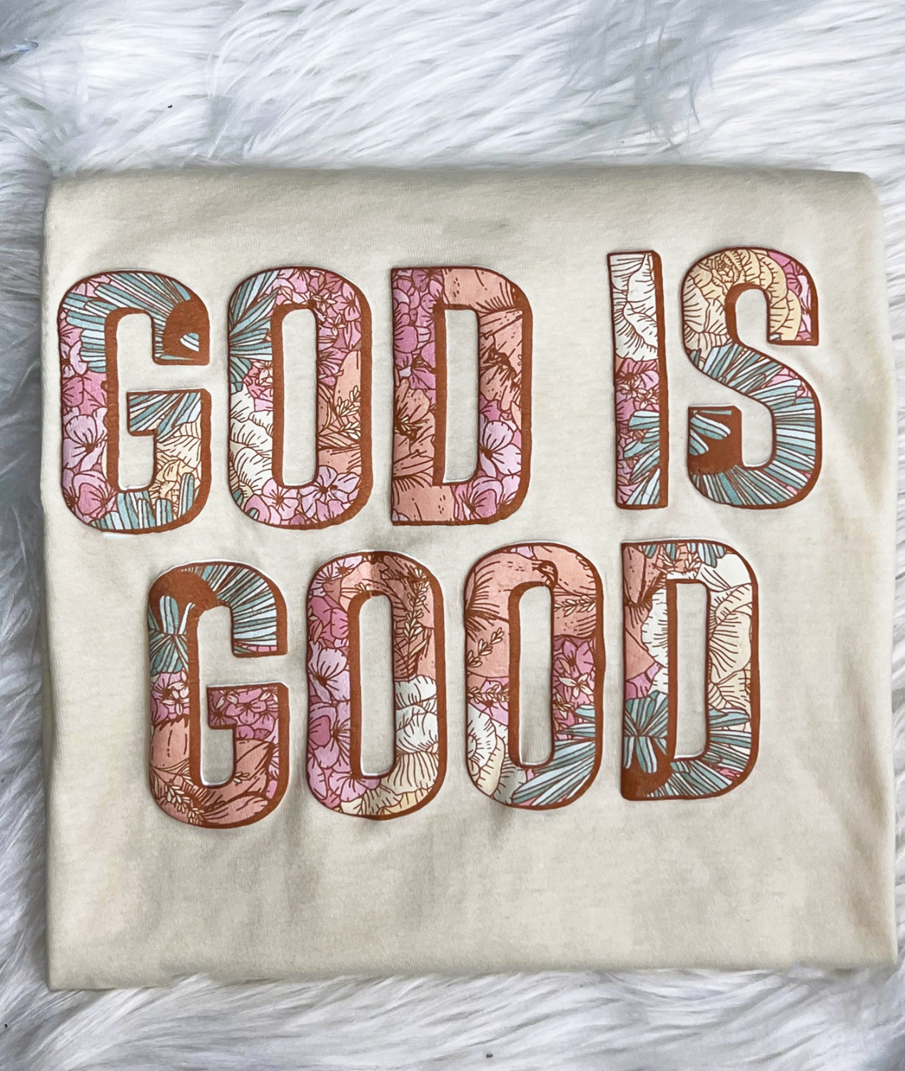 God Is Good Printed Puff