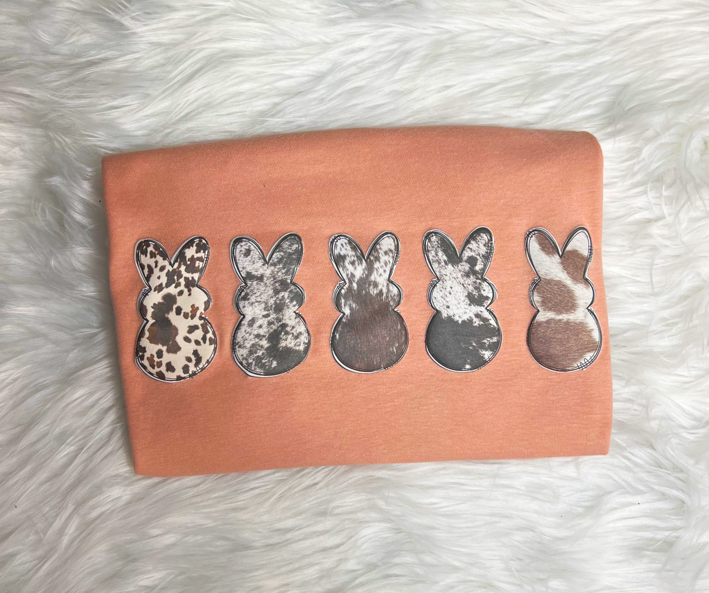 Country Easter Bunny Printed Puff