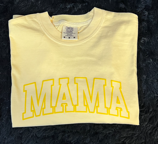 Mama Outline Yellow Puff