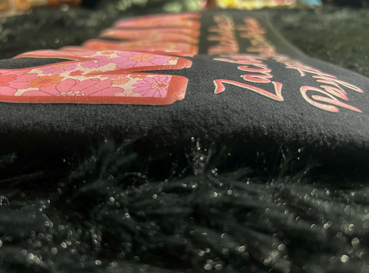 Custom Mom Name Floral with Kid Names Printed Puff Gildan/Tultex