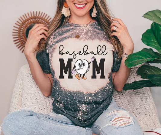 Baseball Mom Bleached Tee