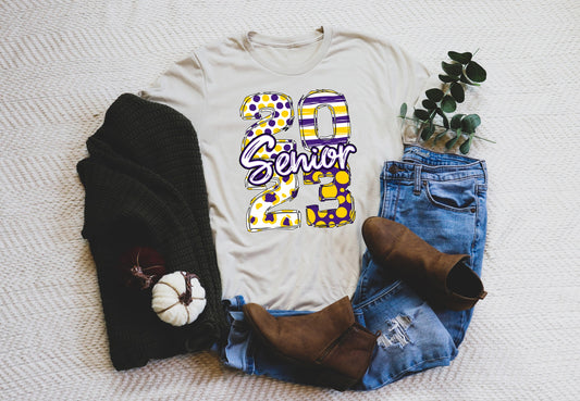 senior      purple and gold