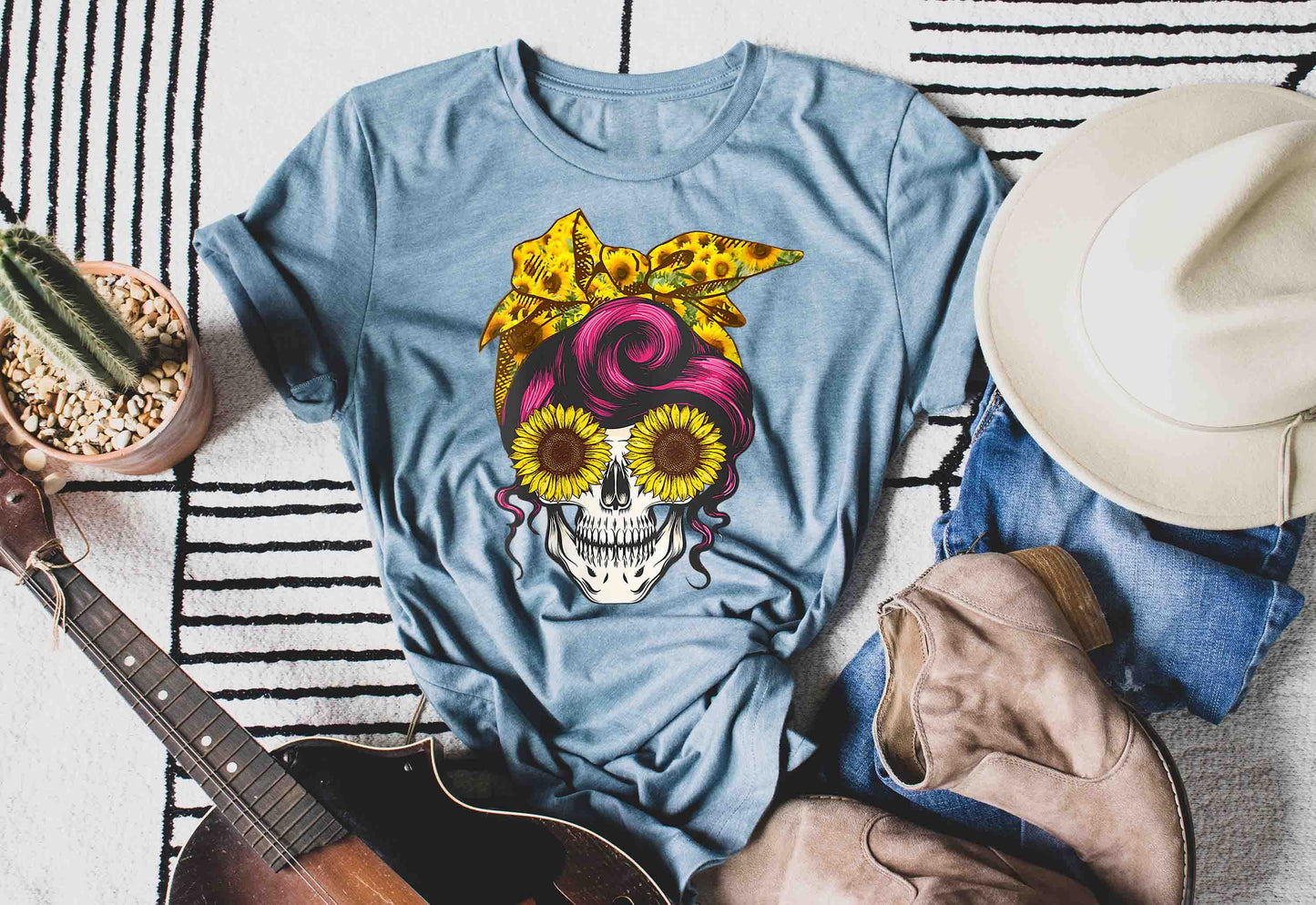 skull bandana sunflower