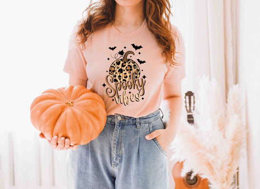 spooky vibes leopard pumpkin