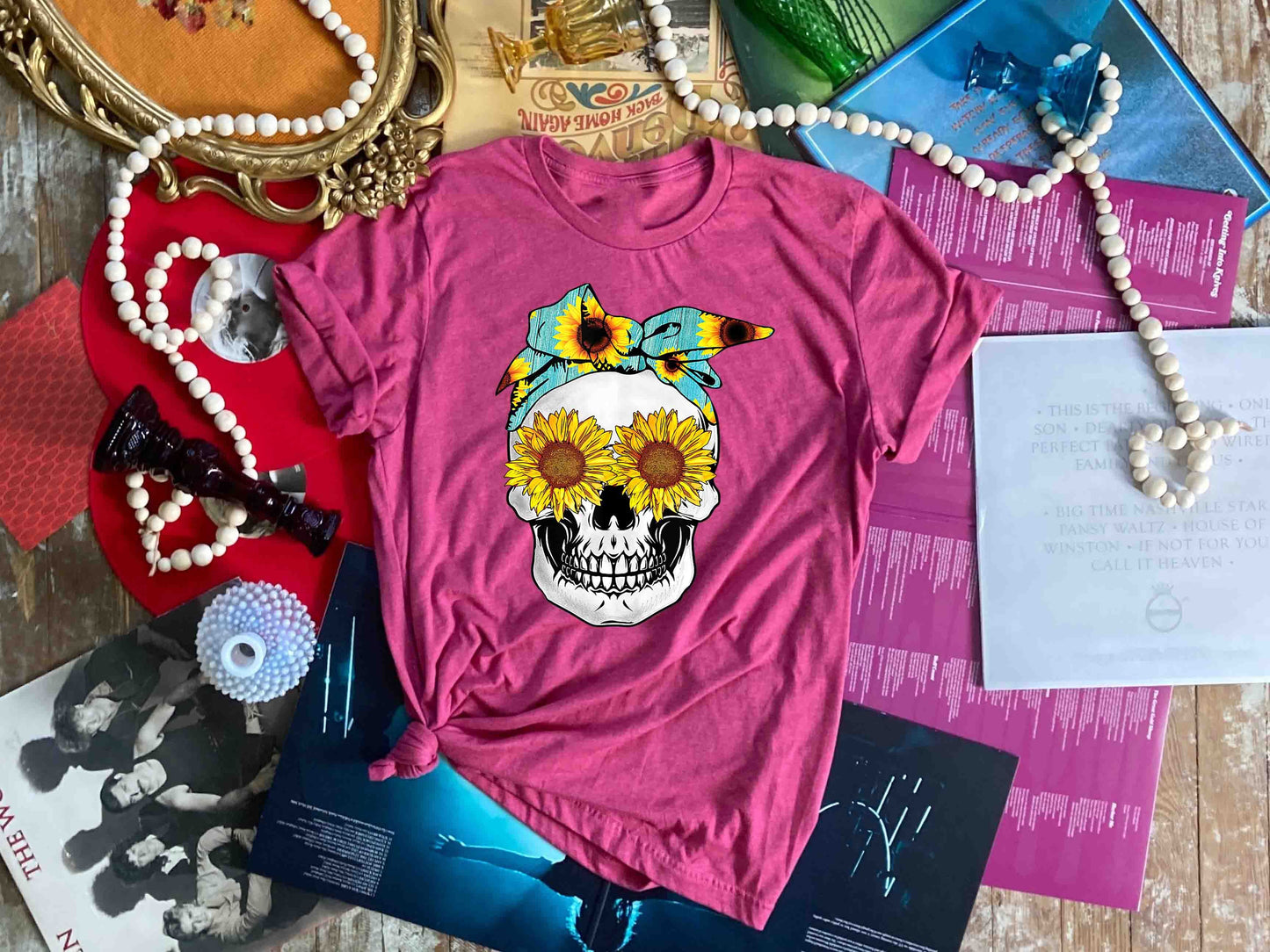 sunflower bandana skull