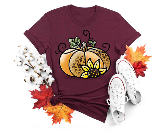 sunflower leopard pumpkin drawing