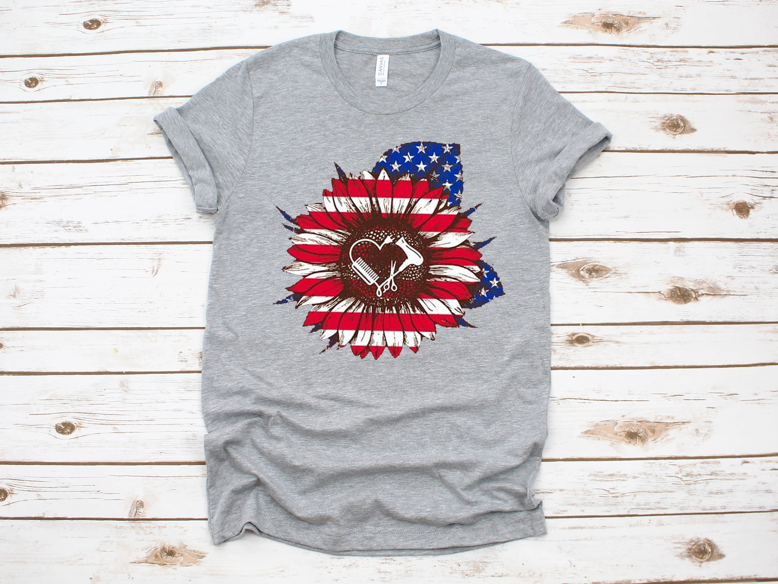 sunflower usa flag hair salon