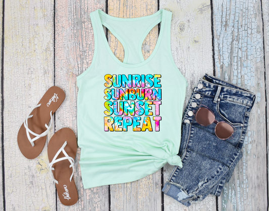 sunrise sunburn sunset repeat
