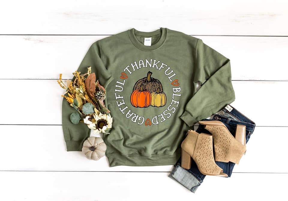 thankful grateful blessed leopard pumpkins