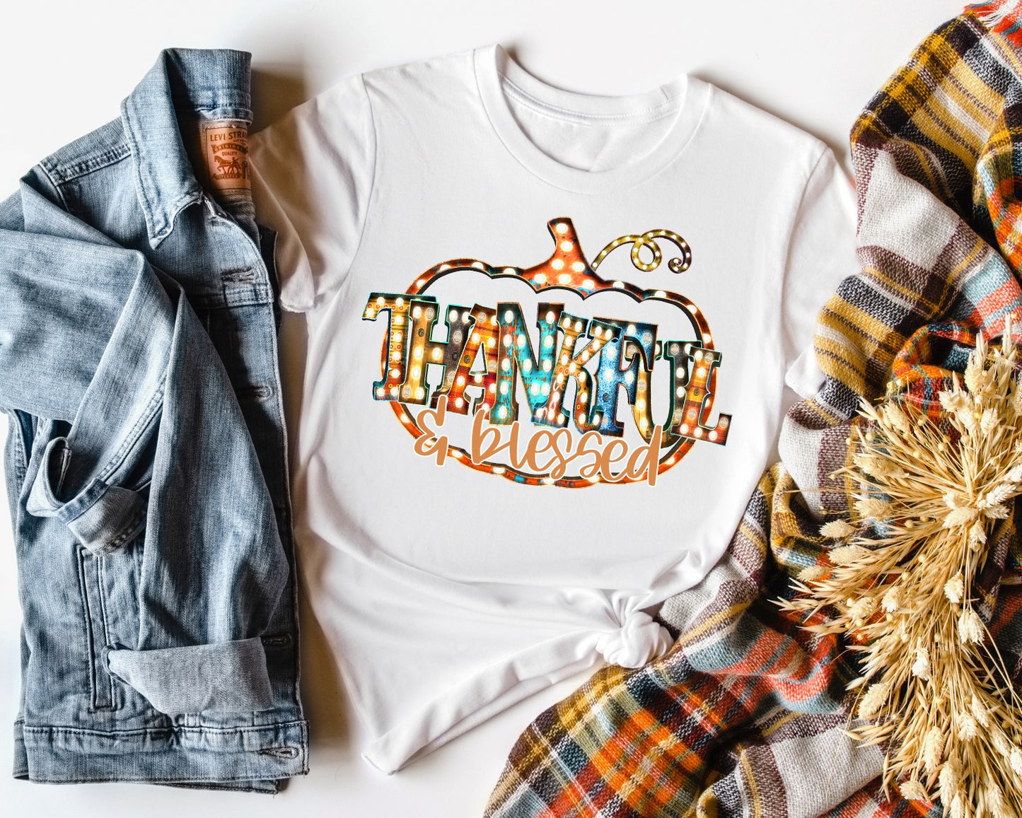 thankful and blessed marquee pumpkin