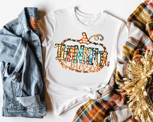 thankful and blessed marquee pumpkin