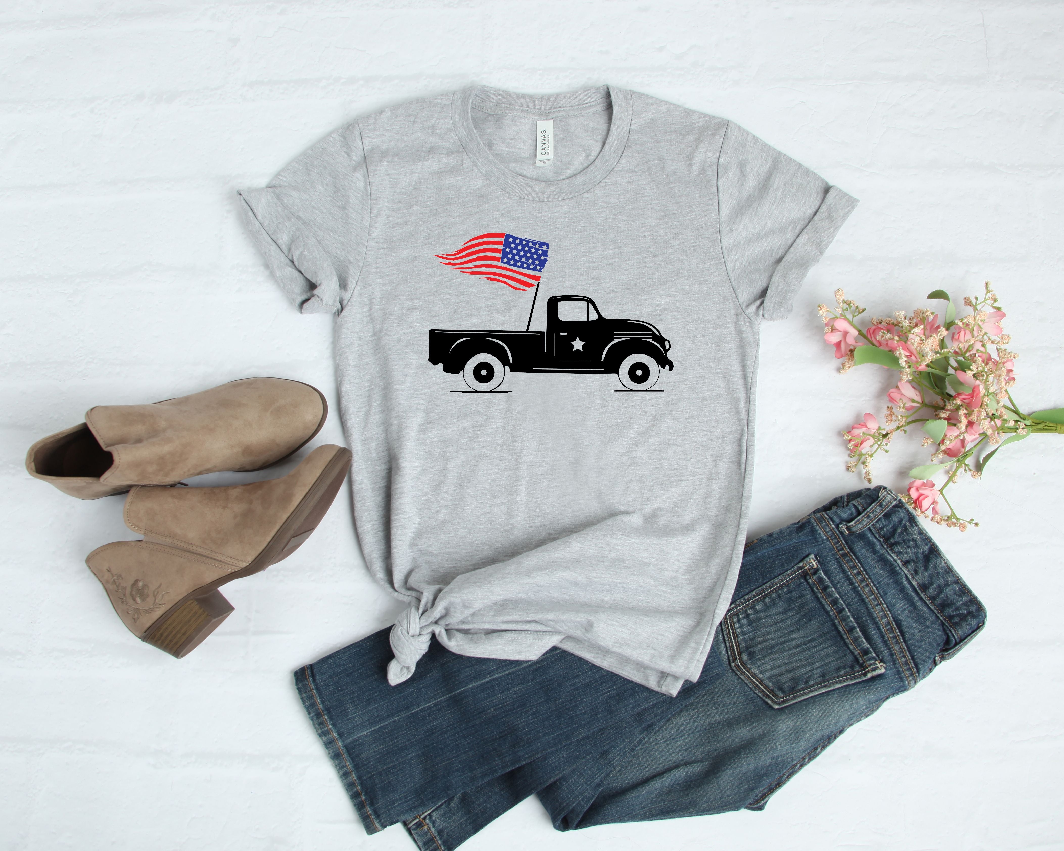 truck with flag