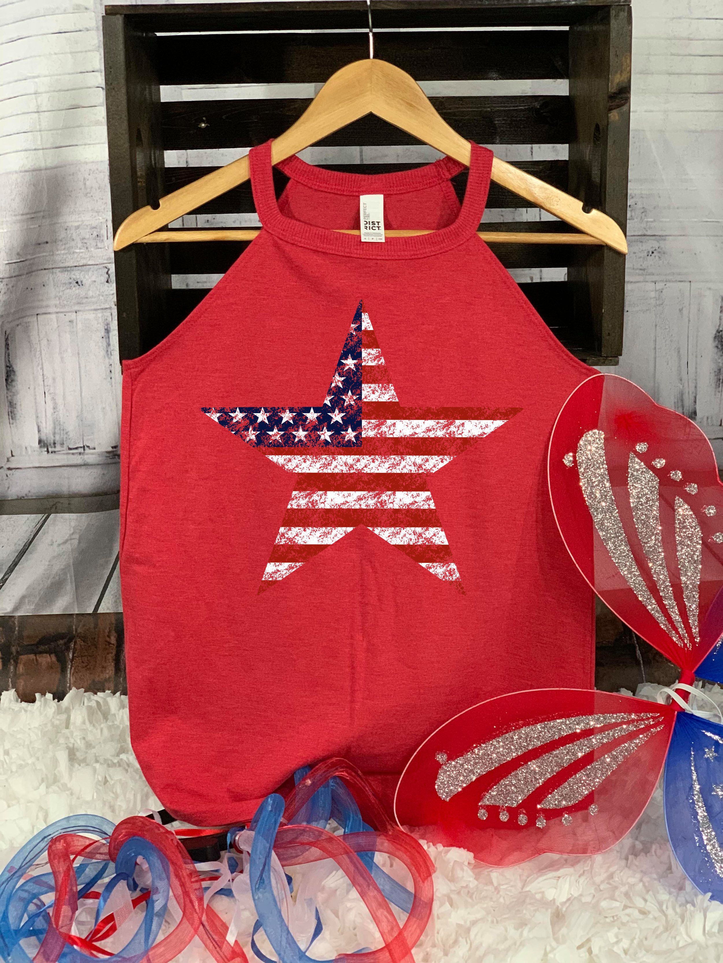 us flag star distressed