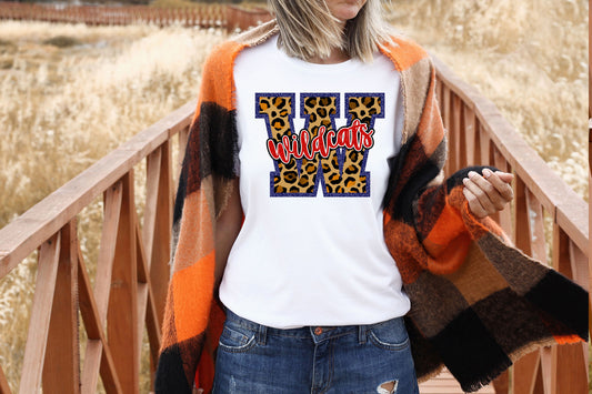 wildcats red navy leopard