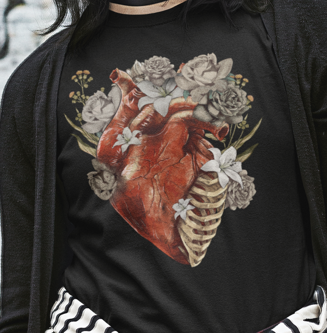 Floral Anatomical Heart