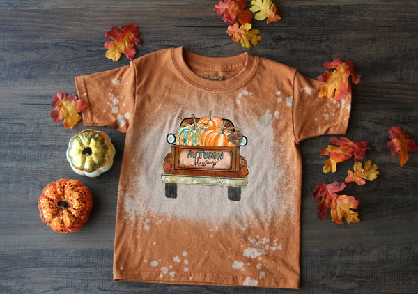 Autumn Blessings Bleached Youth Tee