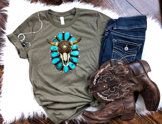turquoise bull skull forever sassy