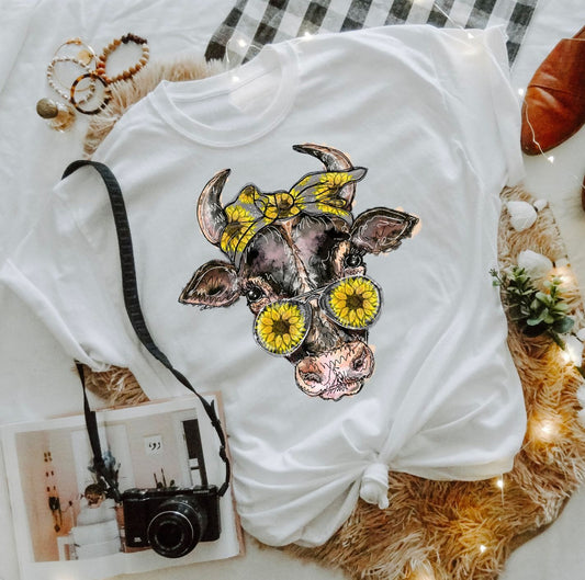 cow sunflowers bandana