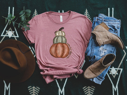 fall vibes three pumpkin stack