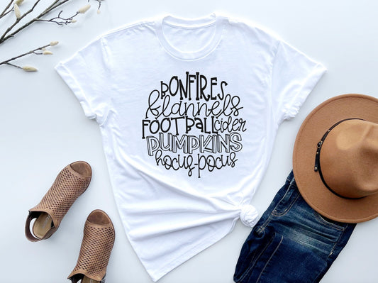 fall word art bonfires flannels