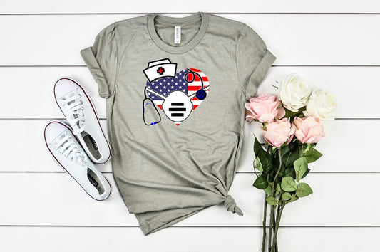 nurse heart usa flag