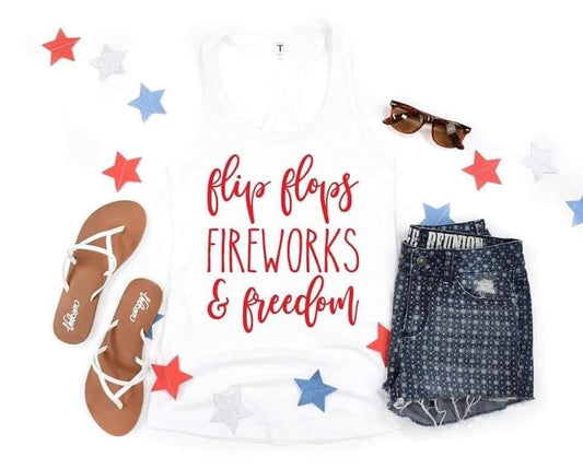 flip flops fireworks and freedom tank