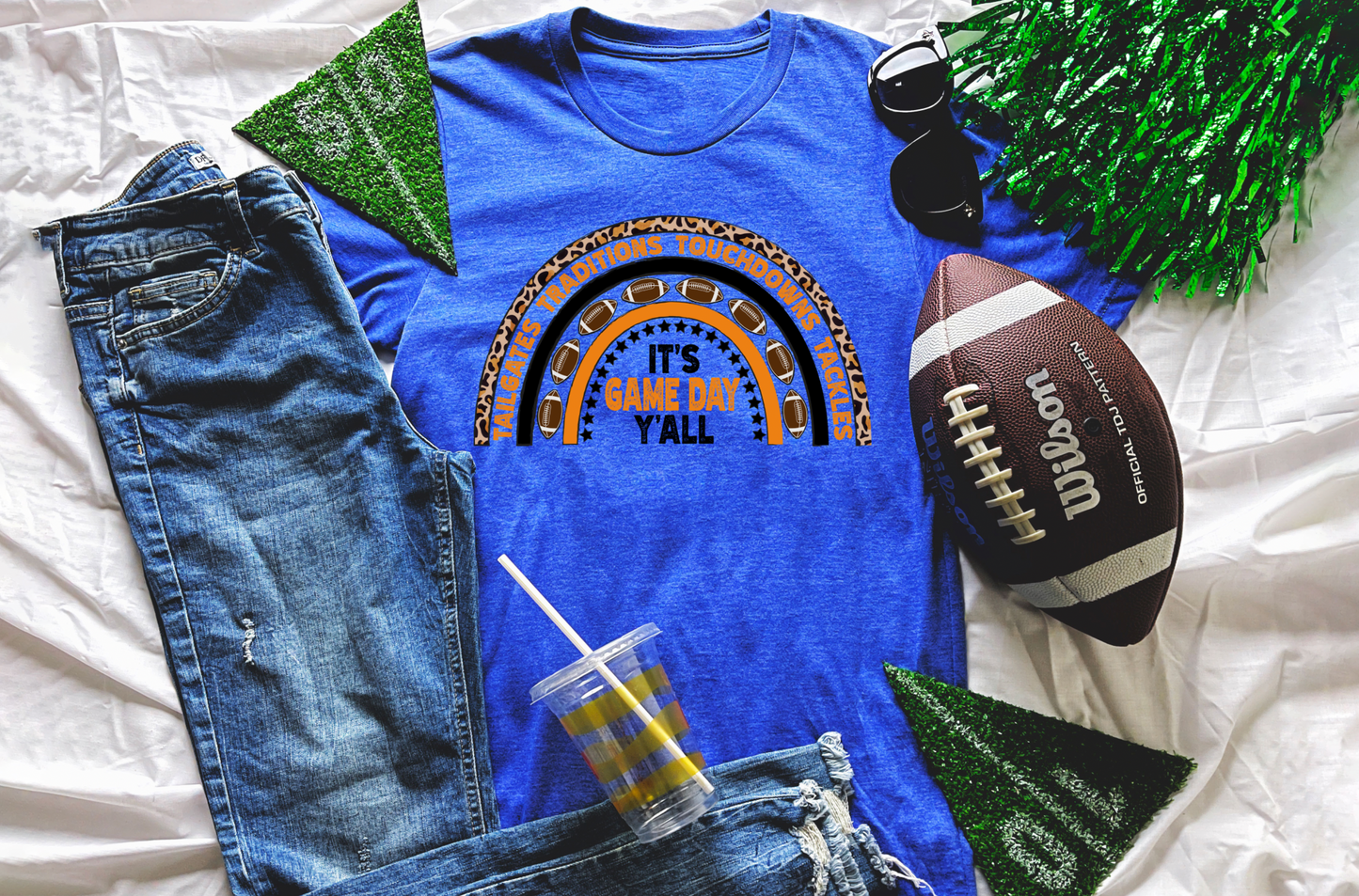 game day rainbow football