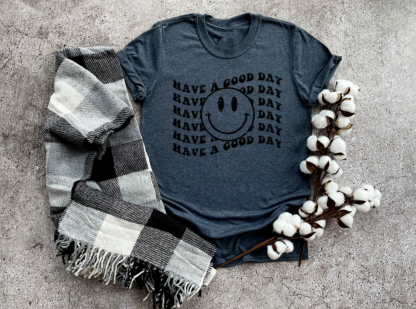 have a good day smiley face black